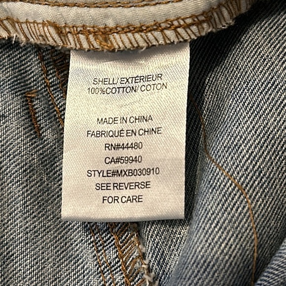 Juniors Love Fire Skirt Blue Denim Front Slit Straight Cargo Pockets Skirt Sz 5 - Picture 7 of 7